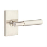 Emtek 5212MYLUS15RH 5212MYLUSRH Myles Lever Right Hand 2-3/8" Backset Privacy With Modern Rectangular Rose Satin Nickel