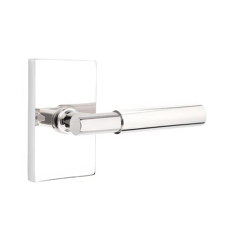 Emtek 5212MYLUS26LH 5212MYLUSLH Myles Lever Left Hand 2-3/8" Backset Privacy With Modern Rectangular Rose Polished Chrome
