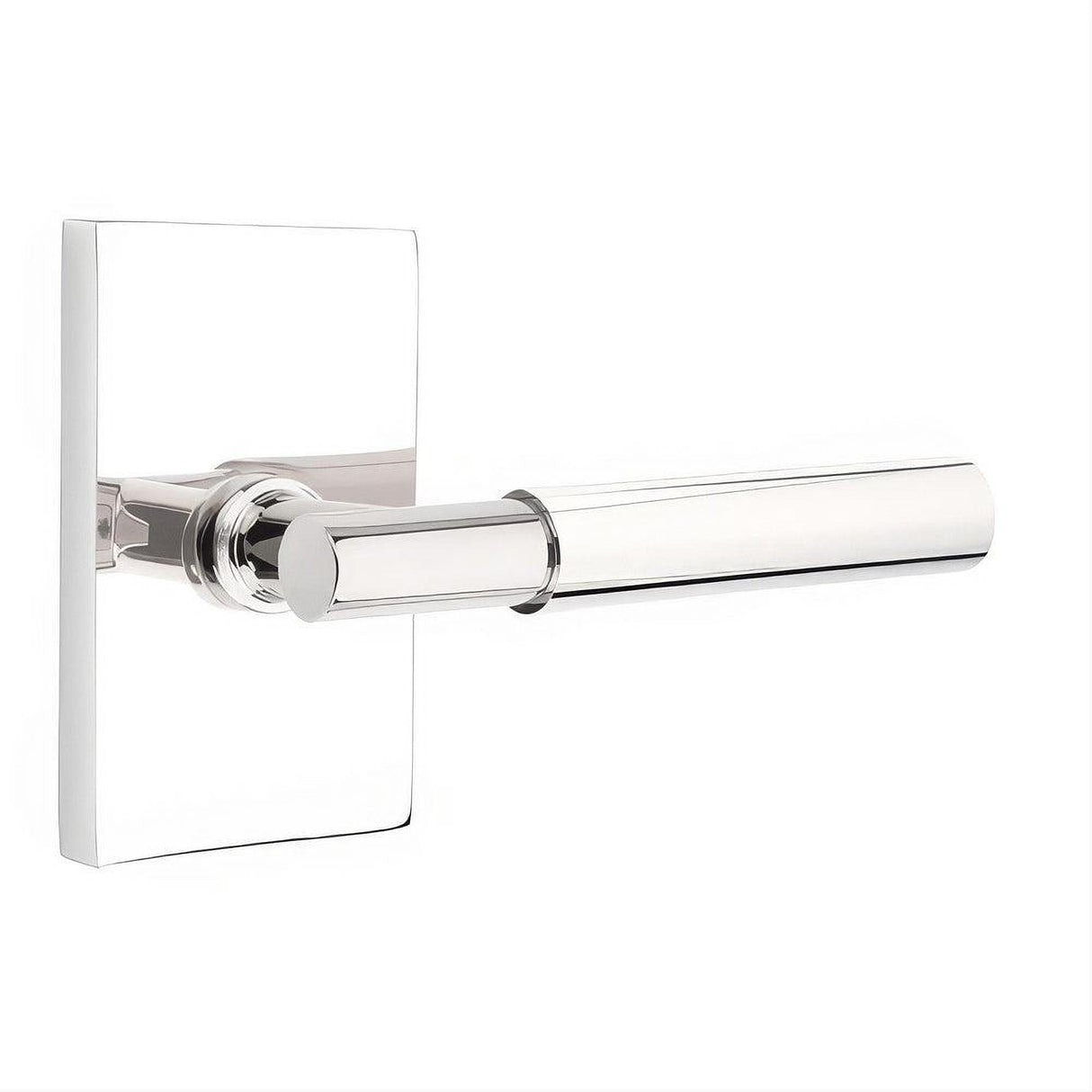 Emtek 5212MYLUS26RH 5212MYLUSRH Myles Lever Right Hand 2-3/8" Backset Privacy With Modern Rectangular Rose Polished Chrome