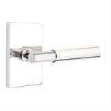 Emtek 5212MYLUS26RH 5212MYLUSRH Myles Lever Right Hand 2-3/8" Backset Privacy With Modern Rectangular Rose Polished Chrome