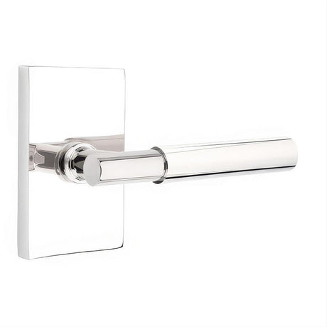 Emtek 5212MYLUS26RH 5212MYLUSRH Myles Lever Right Hand 2-3/8" Backset Privacy With Modern Rectangular Rose Polished Chrome