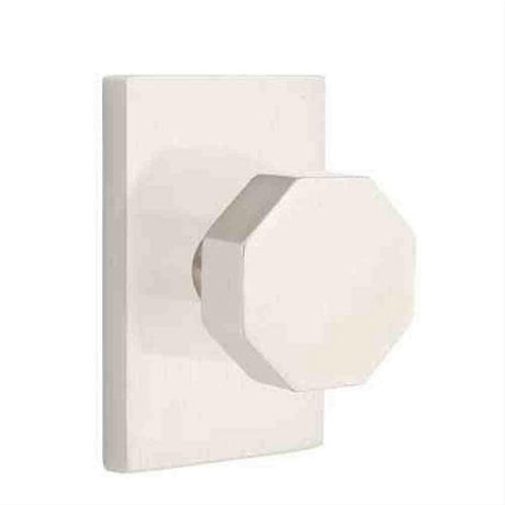Emtek 5212OCTUS10B Knob 2-3/8" Backset Privacy with Modern Rectangular Rose for 1-3/8" to 2" Door - Reversible Oil Rubbed Bronze