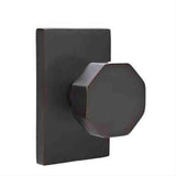 Emtek 5212OCTUS4 Knob 2-3/8" Backset Privacy with Modern Rectangular Rose for 1-3/8" to 2" Door - Reversible Satin Brass