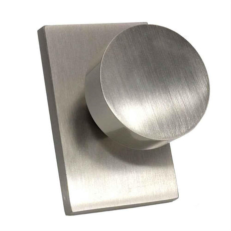 Emtek 5212ROUUS15.RLS Knob 2-3/8" Backset with Radius Latch Strike Privacy with Modern Rectangular Rose for 1-1/4" to 2" Door Satin Nickel