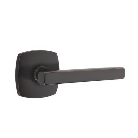 Emtek 5316FRLUS10BLH 5316FRLUSLH Freestone Lever Left Hand 2-3/8" Backset Passage with Urban Modern Rose Oil Rubbed Bronze