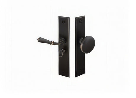 Emtek 2291US19RH flat black screen door lockset