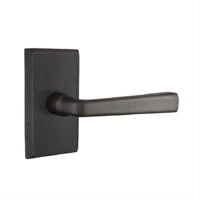 Emtek 7054CRMB Lever Dummy Pair with Style # 3 Rose for 1-3/8" to 2" Door - Left Hand Medium Bronze