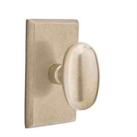 Emtek 7104BZEGTWB Bronze Egg Knob 2-3/8" Backset Passage with Style # 3 Rose for 1-3/8" to 2" Door - Reversible Tumbled White Bronze