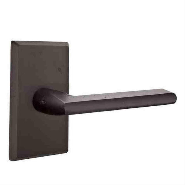 Emtek 7104LRFBLH Lever Left Hand 2-3/8" Backset Passage with Style # 3 Rose for 1-3/8" to 2" Door Flat Black Bronze