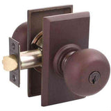 Emtek 7104WCMB Knob 2-3/8" Backset Passage with Style # 3 Rose for 1-3/8" to 2" Door - Reversible Medium Bronze