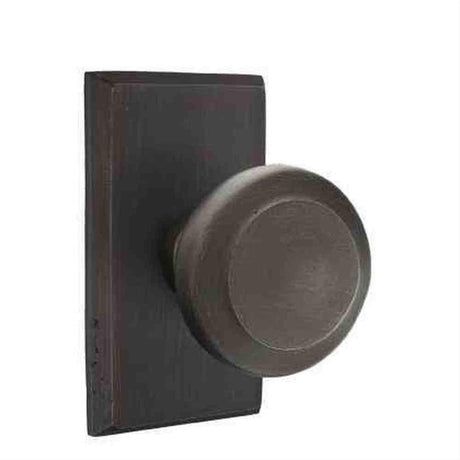 Emtek 7204BUMB Knob 2-3/8" Backset Privacy with Style # 3 Rose for 1-3/8" to 2" Door - Reversible Medium Bronze