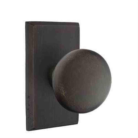 Emtek 7204WCMB Knob 2-3/8" Backset Privacy with Style # 3 Rose for 1-3/8" to 2" Door - Reversible Medium Bronze