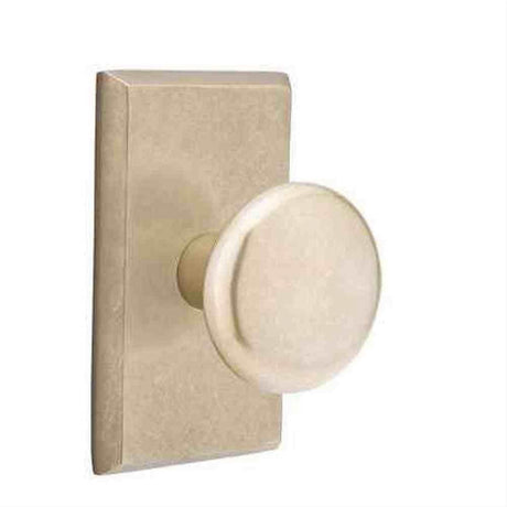 Emtek 7204WCTWB Knob 2-3/8" Backset Privacy with Style # 3 Rose for 1-3/8" to 2" Door - Reversible Tumbled White Bronze