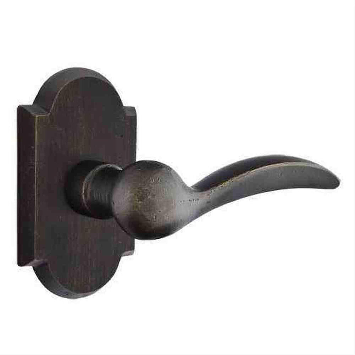 Emtek 7208DMBRH Lever Right Hand 2-3/8" Backset Privacy with Style # 1 Rose for 1-3/8" to 2" Door Medium Bronze