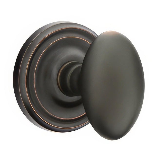 Emtek 8050EUS10B 8050EUS Egg Knob Dummy Pair With Regular Rose Oil Rubbed Bronze