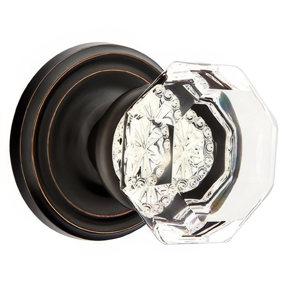 Emtek 8050OTUS14 8050OTUS Old Town Crystal Knob Dummy Pair With Regular Rose Polished Nickel Lifetime
