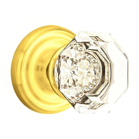 Emtek 8050OTUS4 8050OTUS Old Town Crystal Knob Dummy Pair With Regular Rose Satin Brass