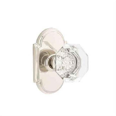 Emtek 8058OTUS14 Town Glass Knob Dummy Pair with # 8 Rose for 1-1/4" to 2" Door - Reversible Polished Nickel Lifetime