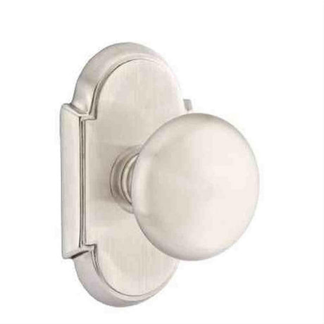 Emtek 8058PUS15 Knob Dummy Pair with # 8 Rose for 1-1/4" to 2" Door - Reversible Satin Nickel