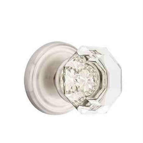 Emtek 8100OTUS15 8100OTUS Town Glass Knob Passage with Regular Rose Satin Nickel