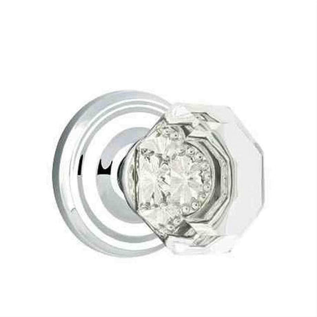 Emtek 8100OTUS26 8100OTUS Town Glass Knob Passage with Regular Rose Polished Chrome