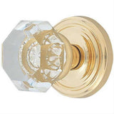 Emtek 8100OTUS3 8100OTUS Town Glass Knob Passage with Regular Rose Polished Brass Lifetime