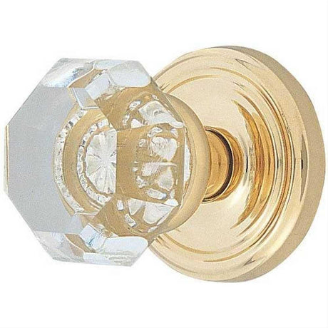 Emtek 8100OTUS3 8100OTUS Town Glass Knob Passage with Regular Rose Polished Brass Lifetime