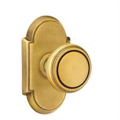 Emtek 8108NWUS7 Knob 2-3/8" Backset Passage with # 8 Rose for 1-1/4" to 2" Door - Reversible French Antique Brass
