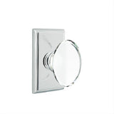 Emtek 8121HTUS26 Glass Knob 2-3/8" Backset Passage with Rectangular Rose for 1-1/4" to 2" Door - Reversible Polished Chrome