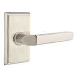 Emtek 8121MUS15LH 8121MUSLH Milano Lever Left Hand 2-3/8" Backset Passage With Rectangular Rose Satin Nickel