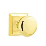 Emtek 8131PUS14 Knob 2-3/8" Backset Passage with Quincy Rose for 1-1/4" to 2" Door - Reversible Polished Nickel Lifetime