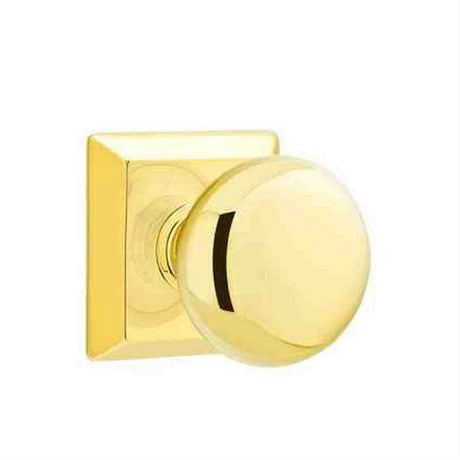 Emtek 8131PUS14 Knob 2-3/8" Backset Passage with Quincy Rose for 1-1/4" to 2" Door - Reversible Polished Nickel Lifetime