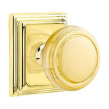 Emtek 8161NWUS3NL 8161NWUS Norwich Knob 2-3/8" Backset Passage with Wilshire Rose Unlacquered Brass