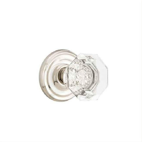 Emtek 8200OTUS14 8200OTUS Town Glass Knob Privacy with Regular Rose Polished Nickel Lifetime