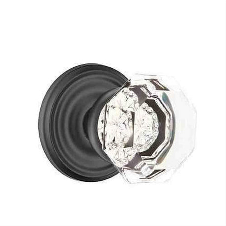 Emtek 8200OTUS19 8200OTUS Town Glass Knob Privacy with Regular Rose Flat Black