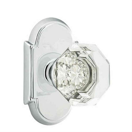Emtek 8208OTUS15 8208OTUS Town Glass Knob Privacy with # 8 Rose Satin Nickel