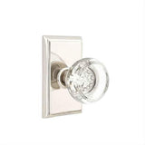 Emtek 8221GTUS10BXUS14 Glass Knob 2-3/8" Backset Privacy with Rectangular Rose for 1-1/4" to 2" Door - Reversible Oil Rubbed Bronze by Polished Nickel Lifetime