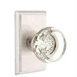 Emtek 8221GTUS10BXUS26 Glass Knob 2-3/8" Backset Privacy with Rectangular Rose for 1-1/4" to 2" Door - Reversible Oil Rubbed Bronze by Polished Chrome