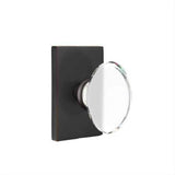 Emtek 8221HTUS10B Glass Knob 2-3/8" Backset Privacy with Rectangular Rose for 1-1/4" to 2" Door Oil Rubbed Bronze