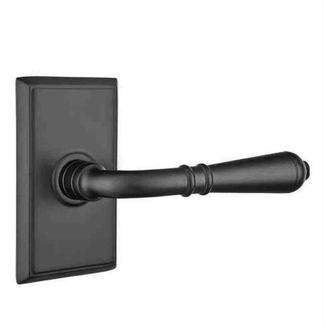 Emtek 8221TUS14RH Lever Right Hand 2-3/8" Backset Privacy with Rectangular Rose for 1-1/4" to 2" Door Polished Nickel Lifetime