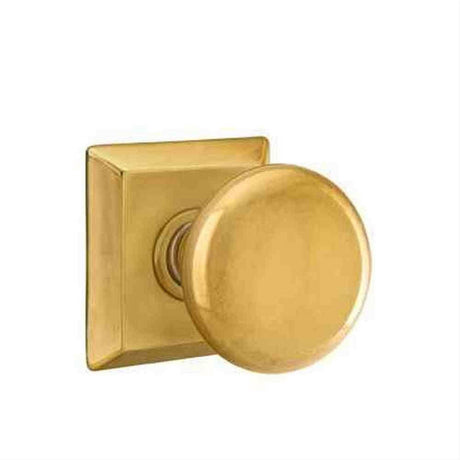 Emtek 8231PUS7 Knob 2-3/8" Backset Privacy with Quincy Rose for 1-1/4" to 2" Door - Reversible French Antique Brass