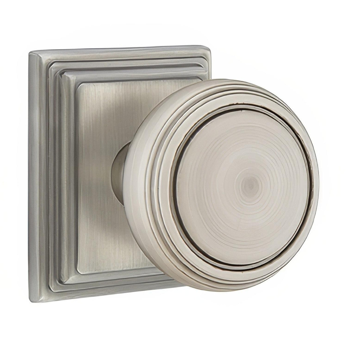 Emtek 8261NWUS19 8261NWUS Norwich Knob 2-3/8" Backset Privacy with Wilshire Rose Flat Black