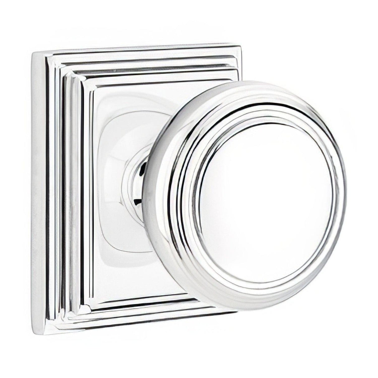 Emtek 8261NWUS3 8261NWUS Norwich Knob 2-3/8" Backset Privacy with Wilshire Rose Polished Brass Lifetime