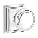 Emtek 8261NWUS3 8261NWUS Norwich Knob 2-3/8" Backset Privacy with Wilshire Rose Polished Brass Lifetime