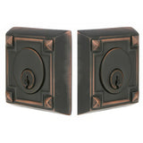 Emtek 8354US10B Arts and Crafts Style Designer Brass Double Cylinder Deadbolt Oil Rubbed Bronze