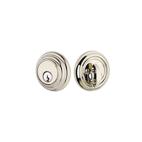 Emtek 8355US14 Low Profile Style Brass Modern Double Cylinder Deadbolt Polished Nickel