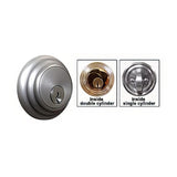 Emtek 8355US15A Low Profile Style Brass Modern Double Cylinder Deadbolt Pewter