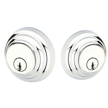 Emtek 8355US26 Low Profile Style Brass Modern Double Cylinder Deadbolt Polished Chrome