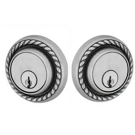 Emtek 8364US3 Rope Style Designer Brass Double Cylinder Deadbolt Polished Brass
