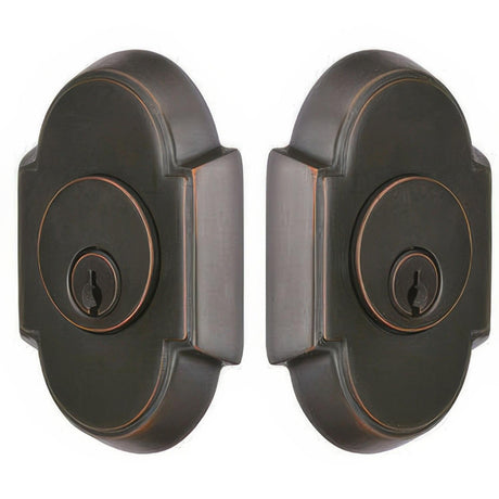 Emtek 8366US10B #8 Style Brass Modern Double Cylinder Deadbolt Oil Rubbed Bronze